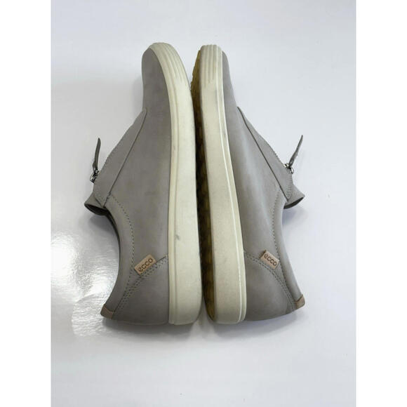 Ecco Soft 7 Shoes Women's US 9/EU40 Gray Leather Zip Up Low Top Comfort Sneakers - Picture 8 of 13
